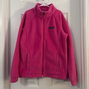 Columbia Girl Bright Pink Fleece Jacket Long Sleeve